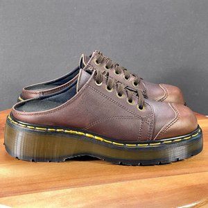 Dr Martens Slip On Mules Women's Size 8 US Brown Leather Made in England 9936